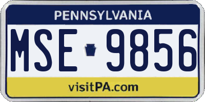 PA license plate MSE9856