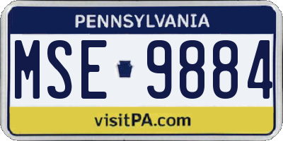 PA license plate MSE9884