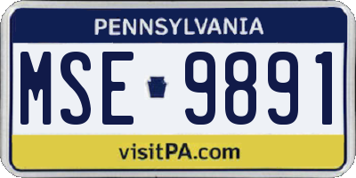 PA license plate MSE9891