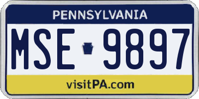 PA license plate MSE9897