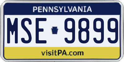 PA license plate MSE9899