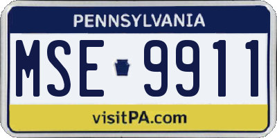 PA license plate MSE9911
