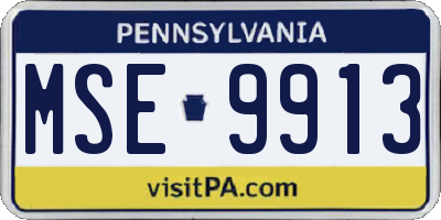 PA license plate MSE9913