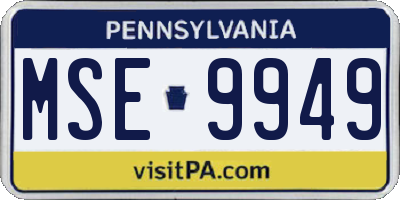 PA license plate MSE9949