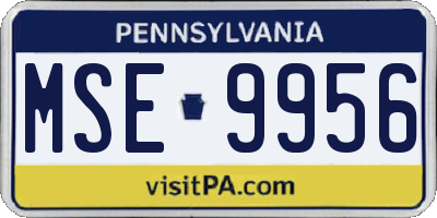 PA license plate MSE9956