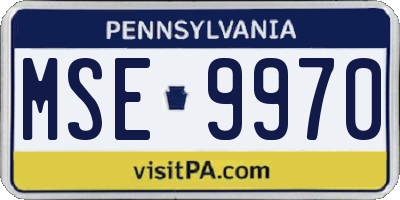 PA license plate MSE9970