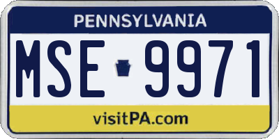 PA license plate MSE9971