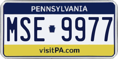 PA license plate MSE9977