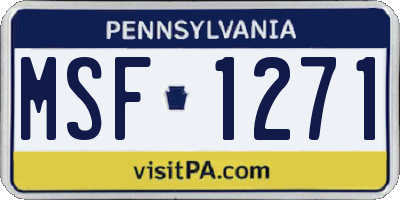 PA license plate MSF1271