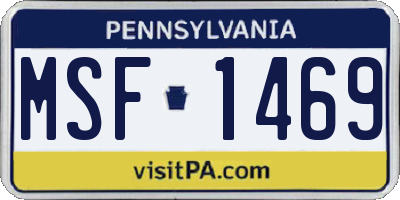 PA license plate MSF1469