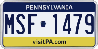 PA license plate MSF1479