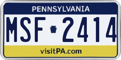 PA license plate MSF2414