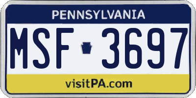 PA license plate MSF3697