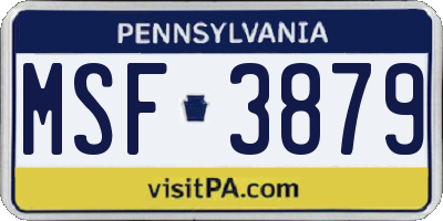 PA license plate MSF3879