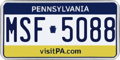 PA license plate MSF5088
