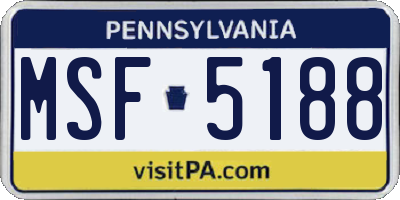 PA license plate MSF5188