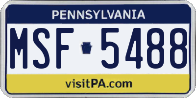 PA license plate MSF5488