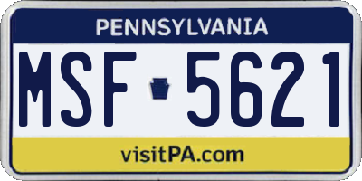 PA license plate MSF5621