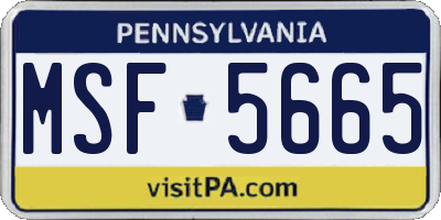 PA license plate MSF5665
