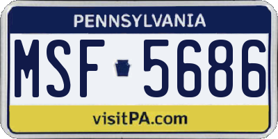 PA license plate MSF5686
