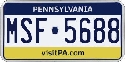 PA license plate MSF5688