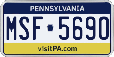 PA license plate MSF5690