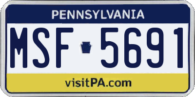 PA license plate MSF5691