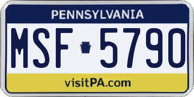 PA license plate MSF5790
