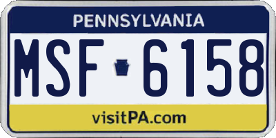 PA license plate MSF6158