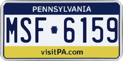 PA license plate MSF6159