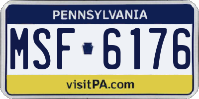 PA license plate MSF6176