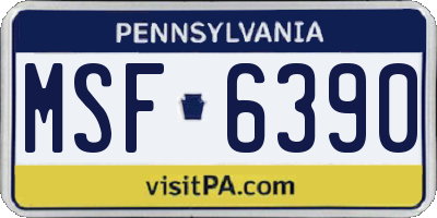 PA license plate MSF6390
