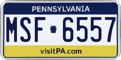 PA license plate MSF6557