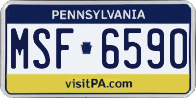 PA license plate MSF6590