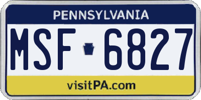 PA license plate MSF6827