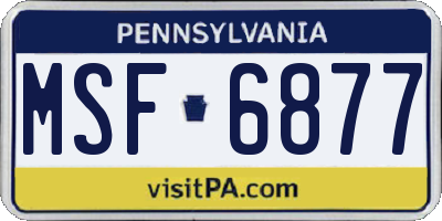 PA license plate MSF6877