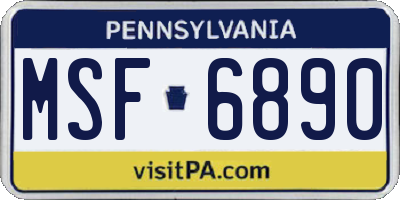 PA license plate MSF6890