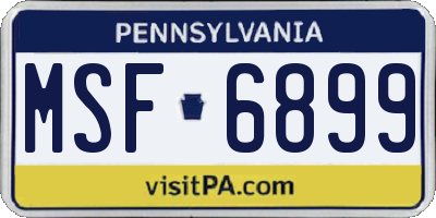 PA license plate MSF6899