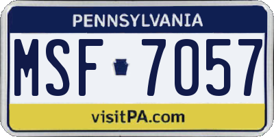 PA license plate MSF7057