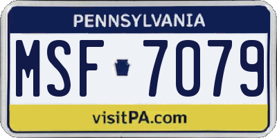 PA license plate MSF7079