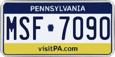 PA license plate MSF7090