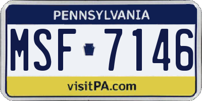 PA license plate MSF7146