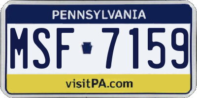 PA license plate MSF7159