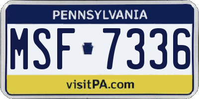 PA license plate MSF7336