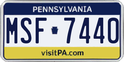 PA license plate MSF7440