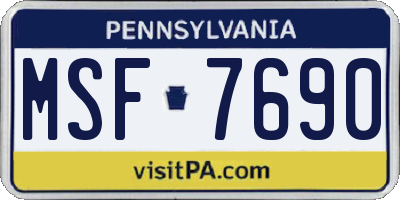 PA license plate MSF7690