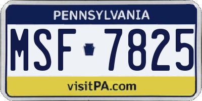 PA license plate MSF7825