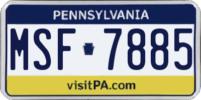 PA license plate MSF7885