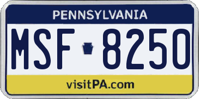 PA license plate MSF8250