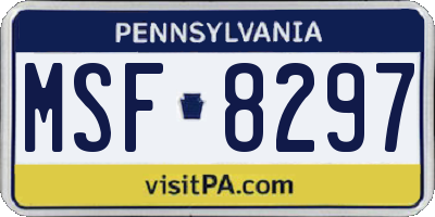 PA license plate MSF8297